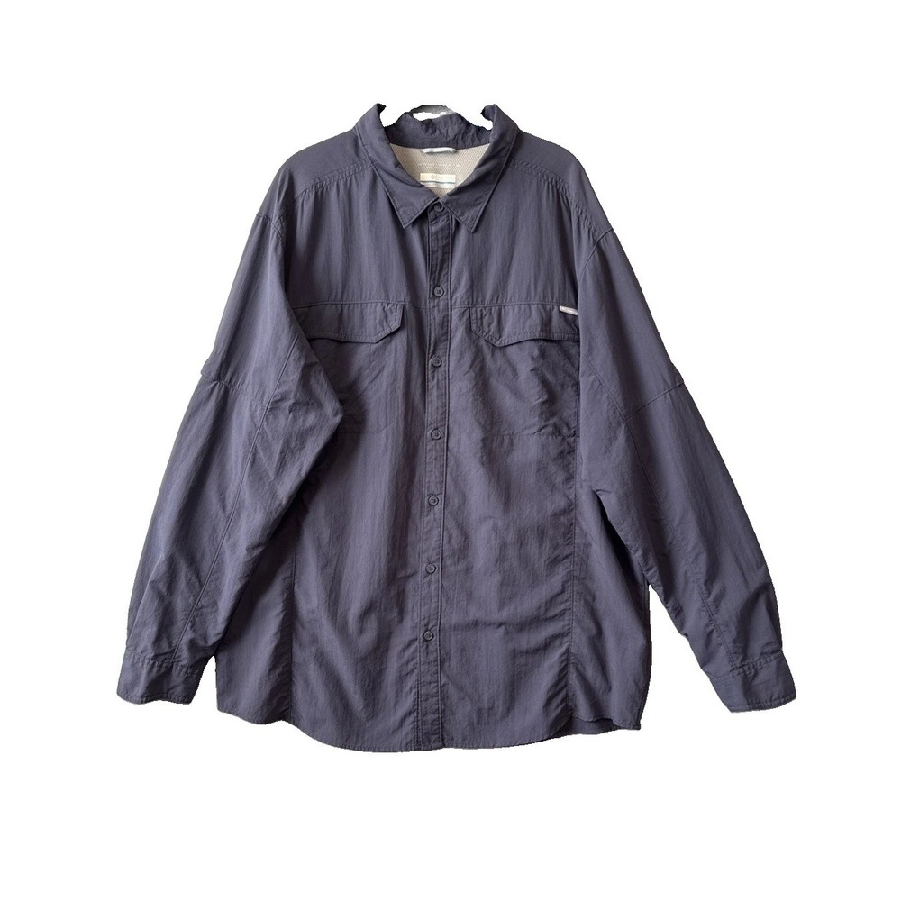 Columbia Silver Ridge Shirt Mens XXL Blue Vented Long Sleeve Hiking Gorpcore